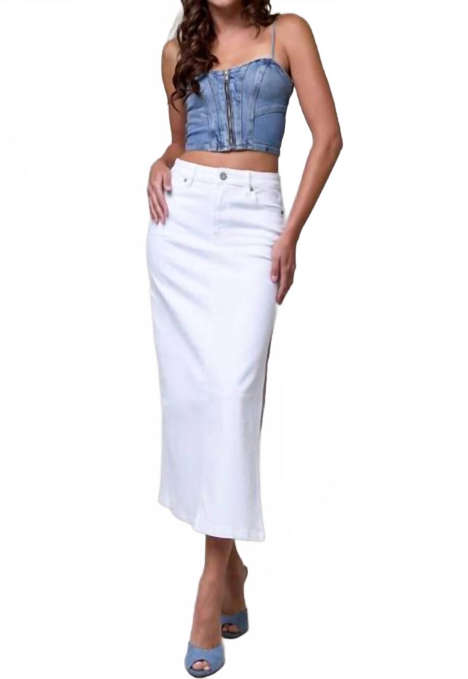 NEW HIDDEN peyton high rise skirt in white